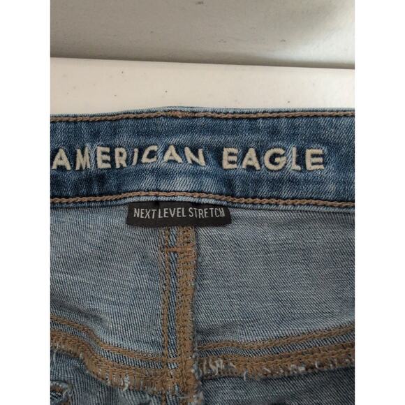 American Eagle Jeans Women Size 14* (32x30) Super Hi-Rise Flare Medium Wash - Picture 4 of 10